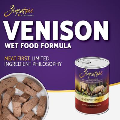Show full view: Zignature Venison Limited Ingredient Formula Canned Dog Food, 13-oz, case of 12 slide 3 of 10