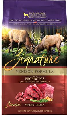 Show full view: Zignature Venison Limited Ingredient Formula Dry Food, 12.5-lb bag + Ziggy Bars Biscuit Treats, 12-oz bag + Soft Dog Treats, 4-oz bag slide 2 of 9