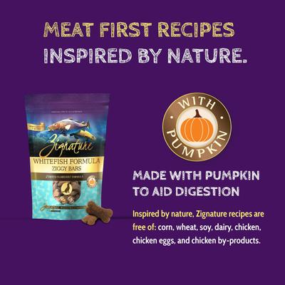 Show full view: Zignature Whitefish Formula Ziggy Bars Biscuit Dog Treats, 12-oz bag slide 5 of 8