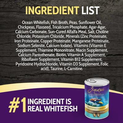 Show full view: Zignature Whitefish Limited Ingredient Formula Canned Dog Food, 13-oz, case of 12 slide 6 of 11