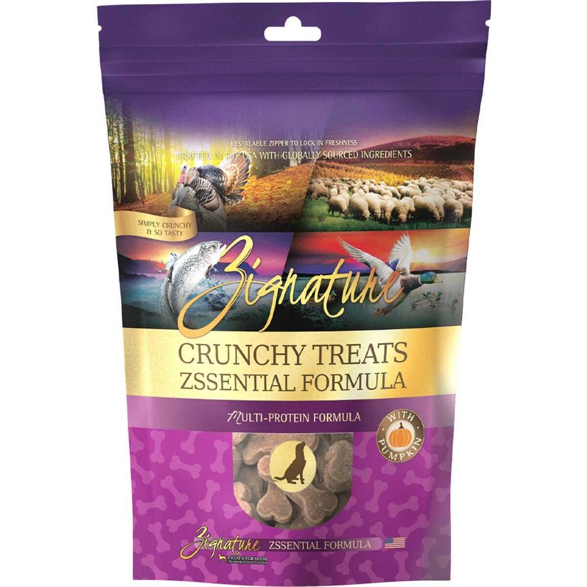 Zignature Crunchy Treats Zssential Formula Dog Treats, 12-oz bag