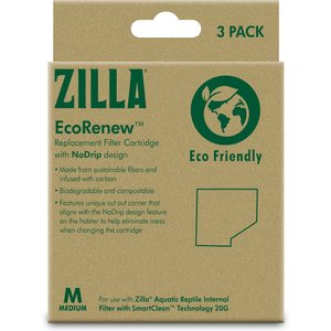 Zilla Aquatic Reptile EcoRenew Filter Cartridges, Medium: 20-gal, 3 count
