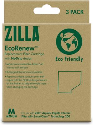 Show full view: Zilla Aquatic Reptile EcoRenew Filter Cartridges, Medium: 20-gal, 3 count slide 1 of 10