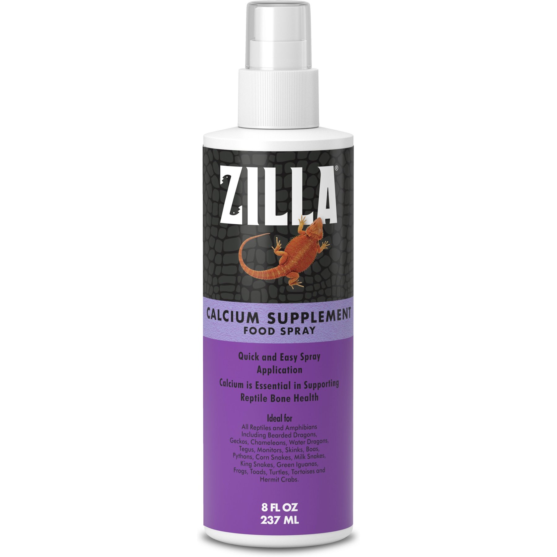Zilla Food Spray Calcium Reptile Supplement, 8-oz bottle