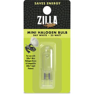 Zilla Light & Heat Mini Halogen Bulb for Reptile Terrariums, Day White, 25 Watts