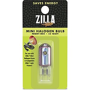 Zilla Light & Heat Mini Halogen Bulb for Reptile Terrariums, Night Red, 25 Watts