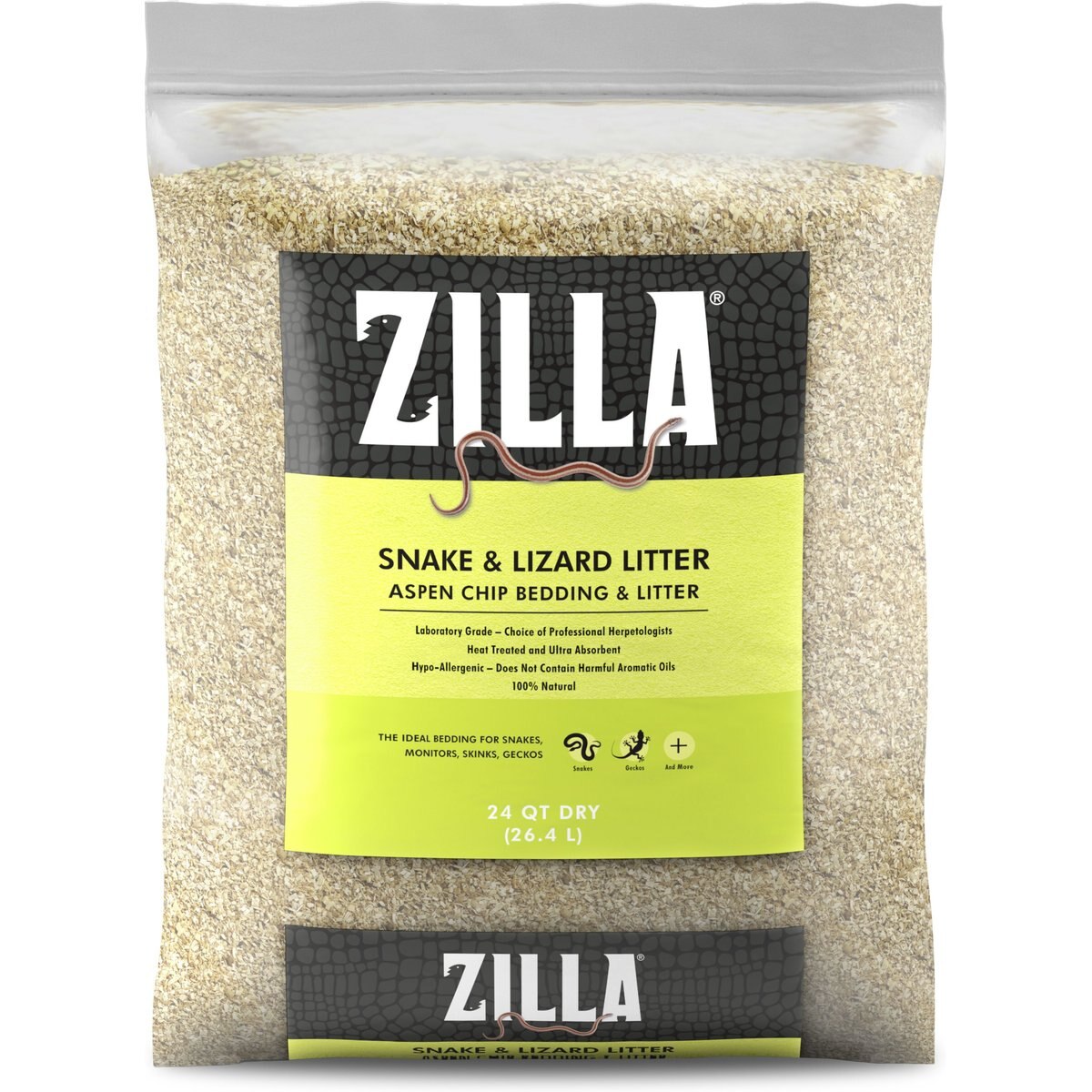 Zilla Lizard Litter Aspen Chip Reptile Bedding, 24-qt bag, bundle of 3
