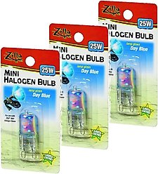 Zilla Mini Day Blue Halogen Bulb for Reptile Terrariums, 25-watt, bundle of 3