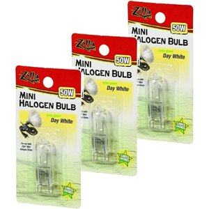 Zilla Mini Day White Halogen Bulb for Reptile Terrariums, 50-watt, bundle of 3