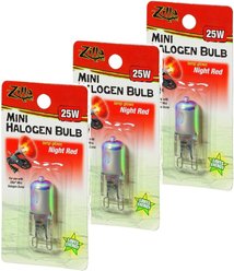 Zilla Mini Night Red Halogen Bulb for Reptile Terrariums, 25-watt, 3 count