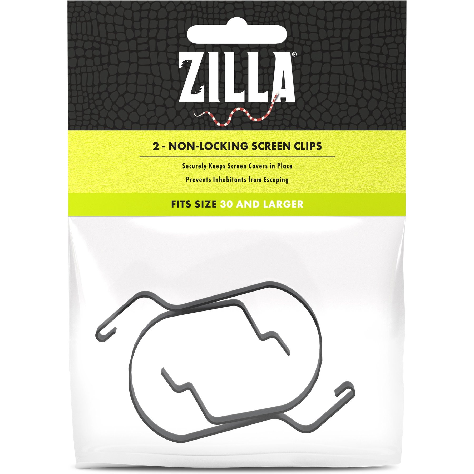 Zilla Non-Locking Screen Clips, Large