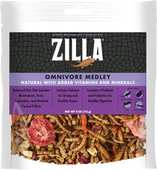 Zilla Omnivore Medley Diet Lizard Food, 4-oz bag