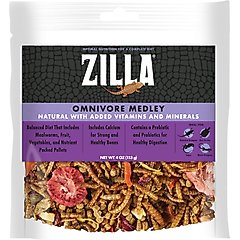 Zilla Omnivore Medley Diet Lizard Food, 4-oz bag