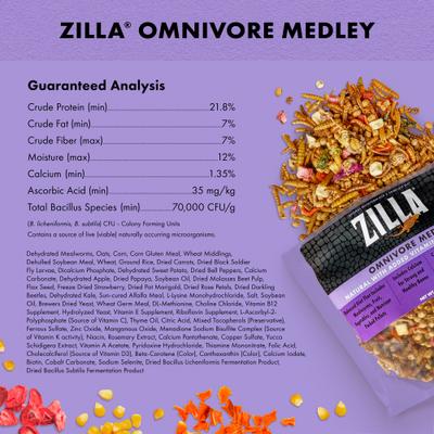 Show full view: Zilla Omnivore Medley Diet Lizard Food, 4-oz bag slide 6 of 11