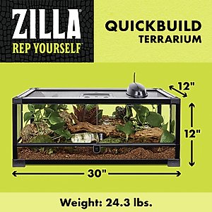 Zilla QuickBuild Terrarium, Black, 30-in 20-gal