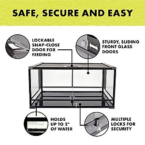 Zilla QuickBuild Terrarium, Black, 36-in 40-gal