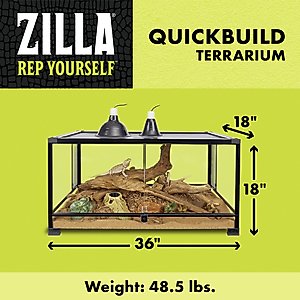 Zilla QuickBuild Terrarium, Black, 36-in 40-gal