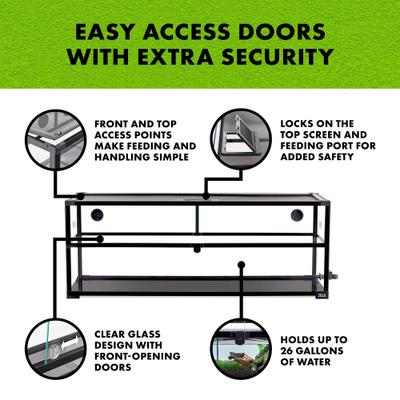Show full view: Zilla Aquatic Turtle QuickBuild Terrarium, Black, 47 x 15 x 18-in, 26 Gal slide 5 of 9
