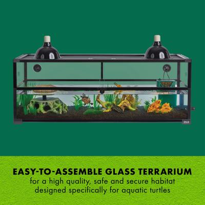 Show full view: Zilla Aquatic Turtle QuickBuild Terrarium, Black, 47 x 15 x 18-in, 26 Gal slide 4 of 9