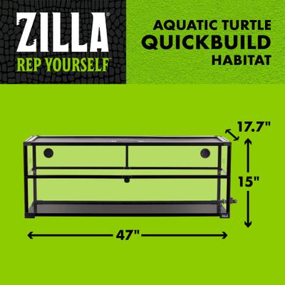 Show full view: Zilla Aquatic Turtle QuickBuild Terrarium, Black, 47 x 15 x 18-in, 26 Gal slide 3 of 9