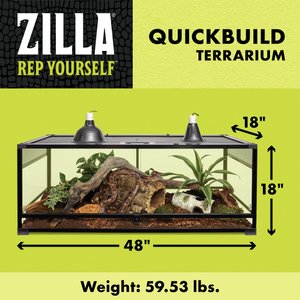 Zilla QuickBuild Terrarium, Black, 48-in 65-gal