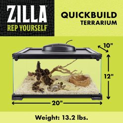 Zilla QuickBuild Terrarium with Easy Clean Bedding Tray, Black, 20-in slide 2 of 7