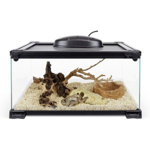 Zilla QuickBuild Terrarium with Easy Clean Bedding Tray, Black, 20-in
