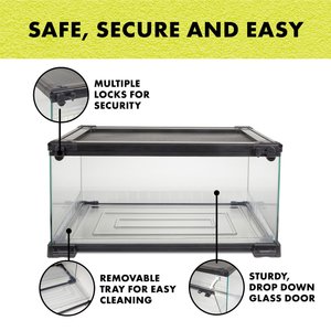 Zilla QuickBuild Terrarium with Easy Clean Bedding Tray, Black, 20-in