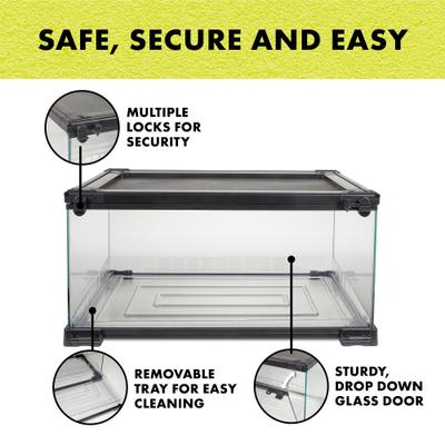 Show full view: Zilla QuickBuild Terrarium with Easy Clean Bedding Tray, Black, 20-in slide 5 of 10