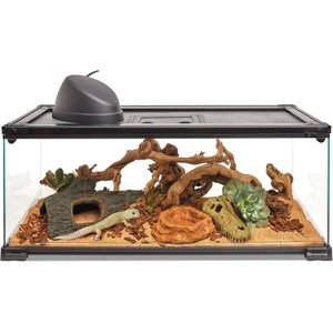 Zilla QuickBuild Terrarium with Easy Clean Bedding Tray, Black, 30-in