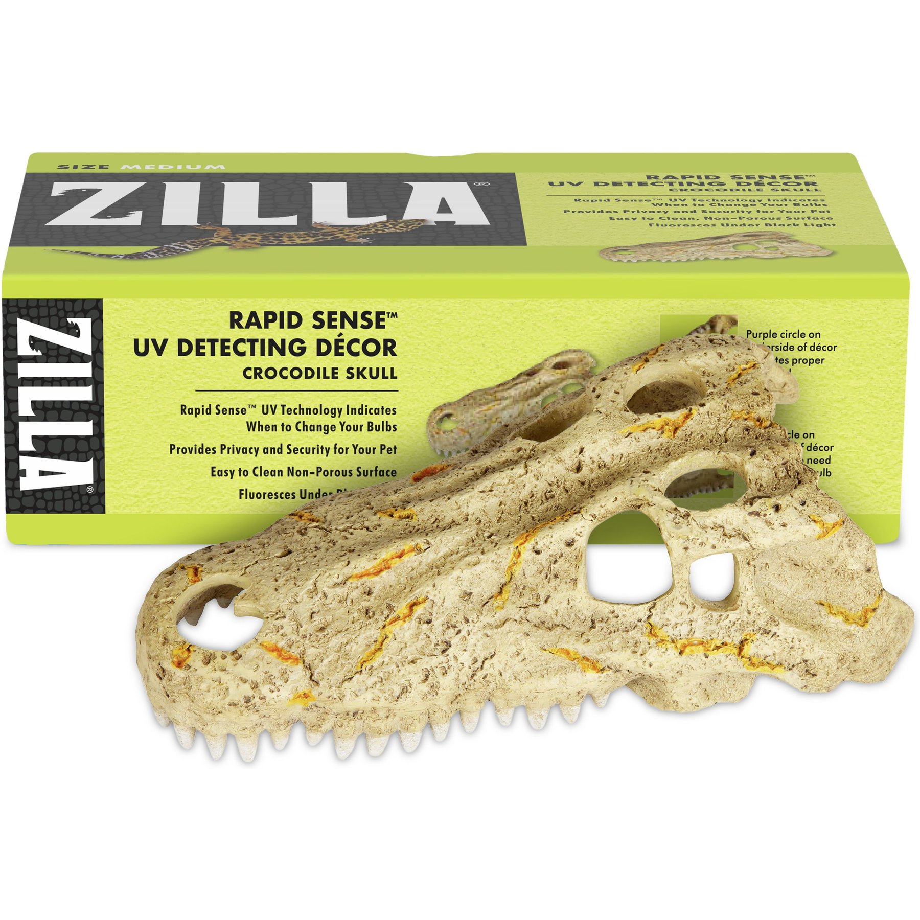Zilla Rapid Sense Crocodile Skull Reptile Deicer, Tan, Medium
