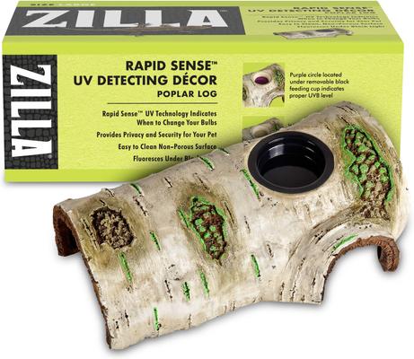 Show full view: Zilla Rapid Sense Decor Poplar Log Reptile Deicer, Tan, Large slide 1 of 11