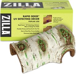 Zilla Rapid Sense Decor Poplar Log Reptile Deicer, Tan, Medium