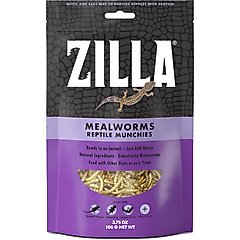 Zilla Reptile Munchies Mealworms Lizard Food, 3.75-oz bag