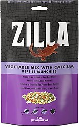 Zilla Reptile Munchies Vegetable Mix with Calcium Lizard Food, 4-oz bag