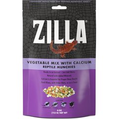 Zilla Reptile Munchies Vegetable Mix with Calcium Lizard Food, 4-oz bag