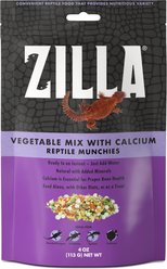 Zilla Reptile Munchies Vegetable Mix with Calcium Lizard Food, 4-oz bag