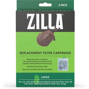 Zilla Reptile Terrarium Filter Replacement Cartridges, 3 count, Large