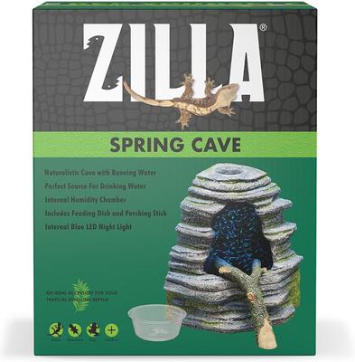 Show full view: Zilla Spring Cave Decor with Blue LED Rain Chamber, One Size slide 3 of 11