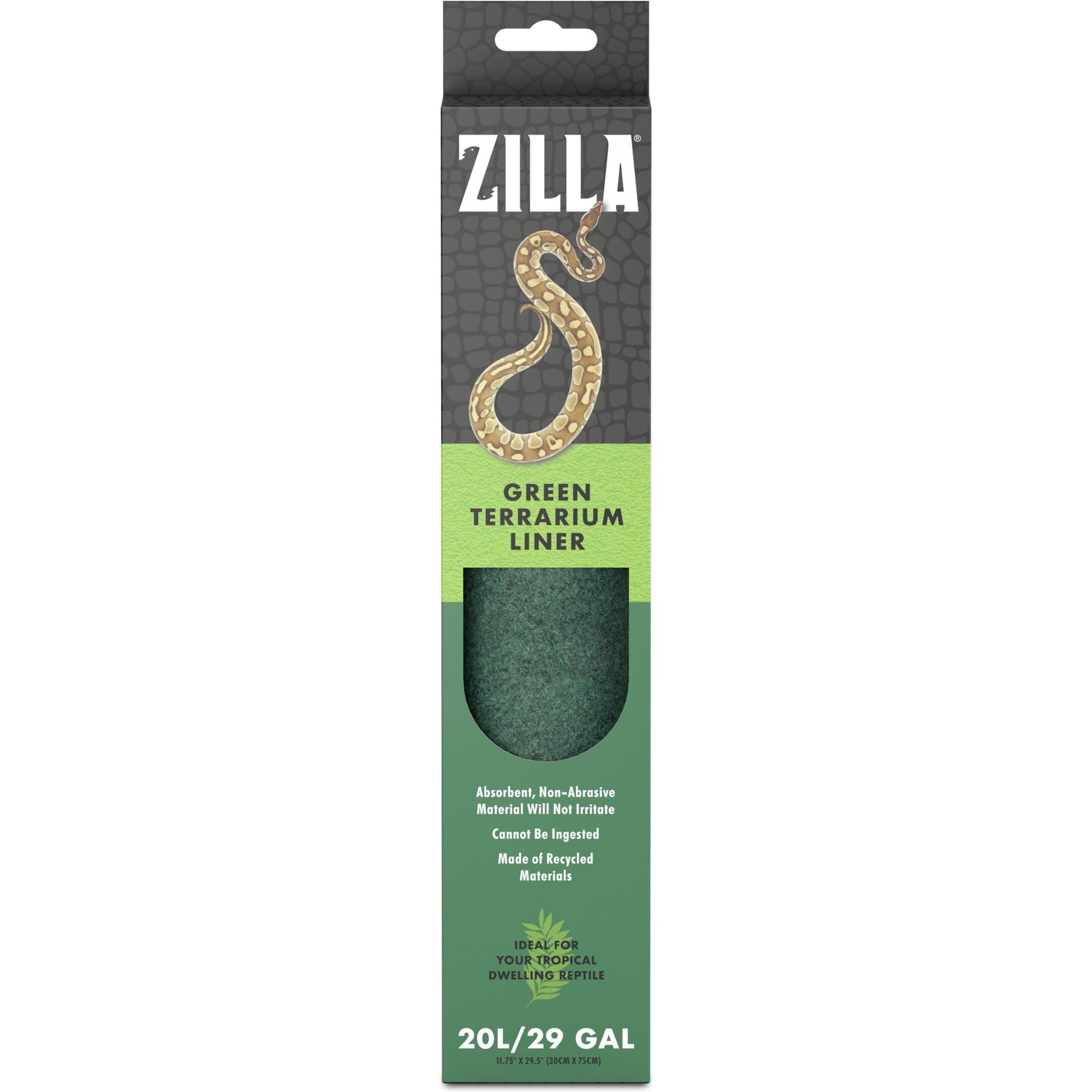 Zilla Terrarium Liner, Green, 20L/29-gal