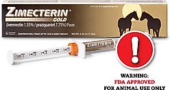 Zimecterin Gold Ivermectin & Praziquantel Paste Horse Dewormer, 0.26-oz syringe, 1 count