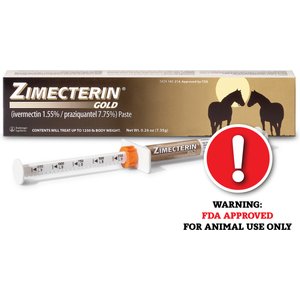Zimecterin Gold Ivermectin & Praziquantel Paste Horse Dewormer, 0.26-oz syringe, 1 count