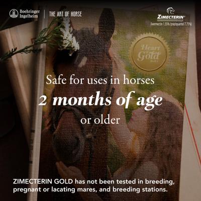 Show full view: Zimecterin Gold Ivermectin & Praziquantel Paste Horse Dewormer, 0.26-oz syringe, 1 count slide 5 of 9