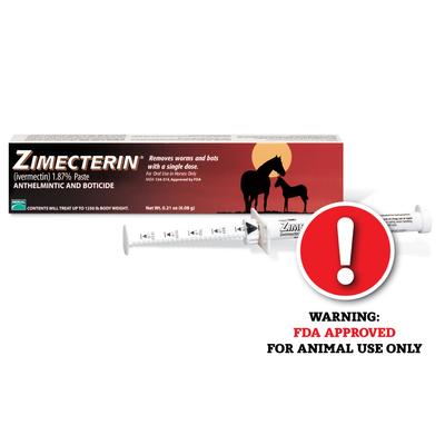 Show full view: Zimecterin Ivermectin 1.87% Paste Horse Dewormer, .21-oz syringe, 1 count slide 1 of 9