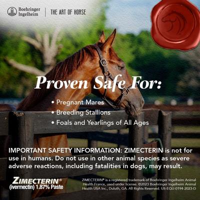 Show full view: Zimecterin Ivermectin 1.87% Paste Horse Dewormer, .21-oz syringe, 1 count slide 4 of 9