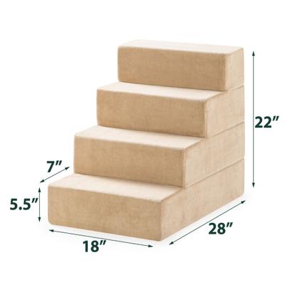 Show full view: Zinus Comfort Cat & Dog Stairs, Cream, Large, 4 Step slide 9 of 10