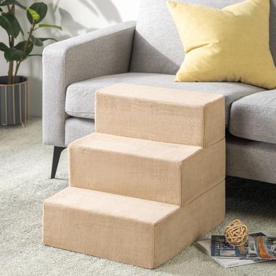 Show full view: Zinus Comfort Cat & Dog Stairs, Cream, Medium, 3 Step slide 3 of 10