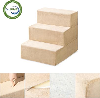 Show full view: Zinus Comfort Cat & Dog Stairs, Cream, Medium, 3 Step slide 5 of 10
