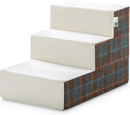 Show full view: Zinus Cozy Cat & Dog Stairs, Blue Placid, Medium slide 2 of 8