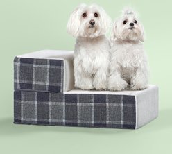 Zinus Easy Cat & Dog Stairs, Grey Checkered, X-Small, 2 Step